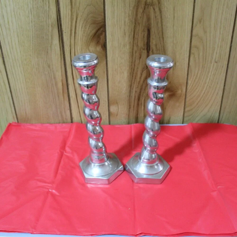 Vintage Silver Tone Home Interior Candle Holders
